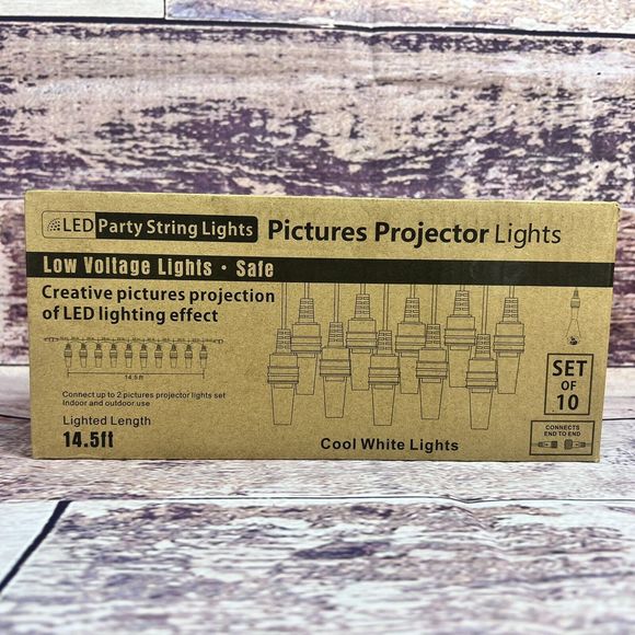 10 LED Snowman Scene Projector String Lights Christmas Cool White 14.5ft - NEW - Picture 7 of 11